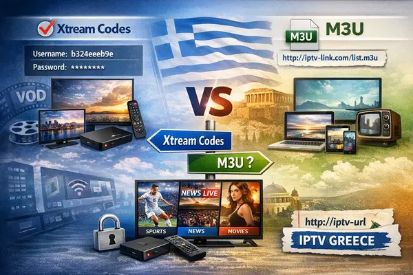 xtream codes vs m3u greece